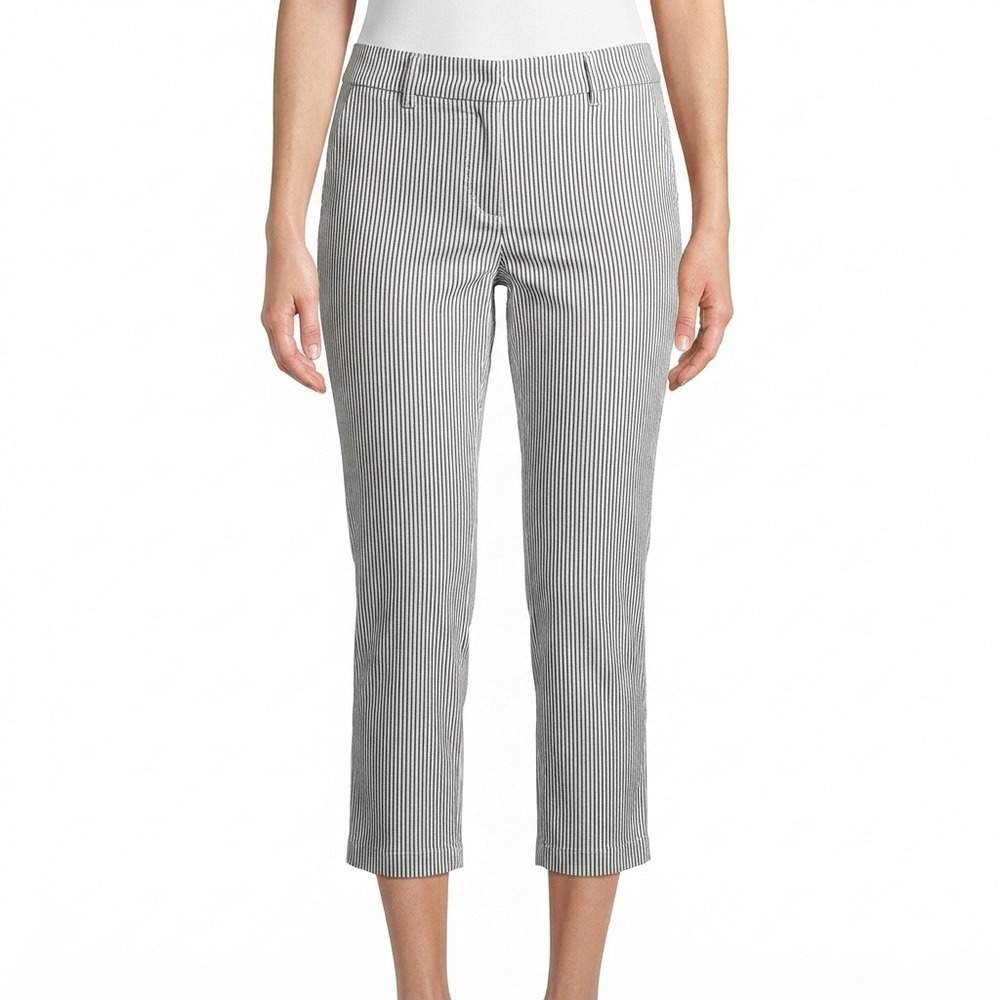 Eliane Rose Pants Womens 12Pinstripe Ankle Black White Striped Trousers